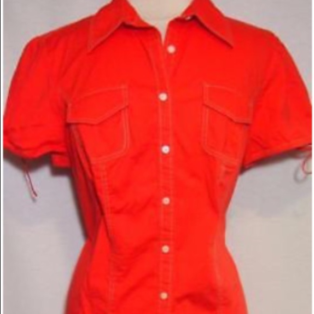 Tommy Hilfiger button down tied sleeves size 14
